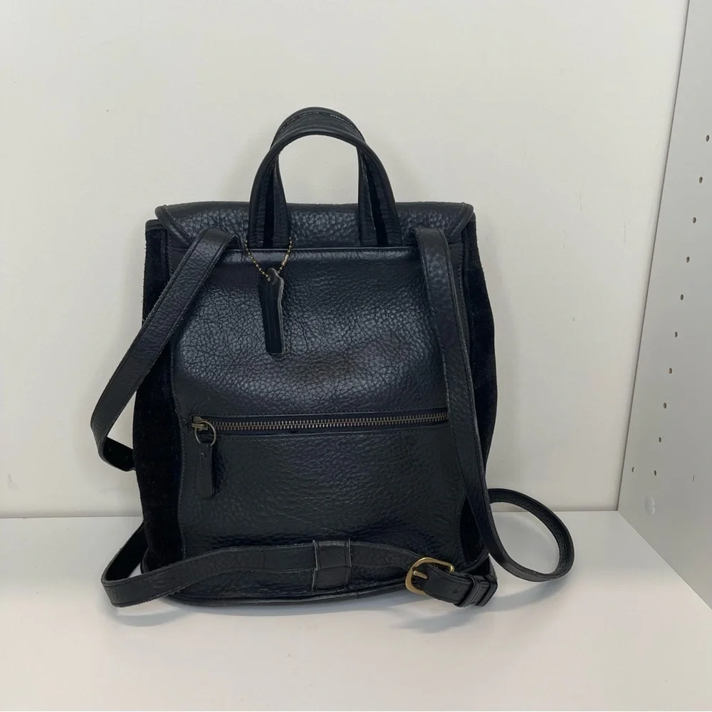 VTG 1996 COACH 9016 Black Leather/Suede Berkeley Women Backpack Made in The US